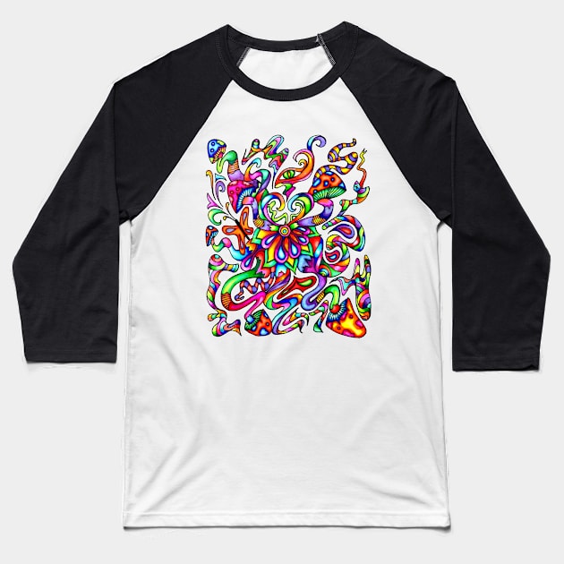 Psychedelic Mind Baseball T-Shirt by ogfx